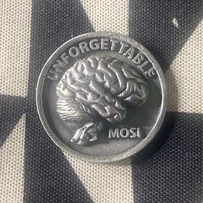 Vintage Unforgettable Mosi Refrigerator Magnet Pewter