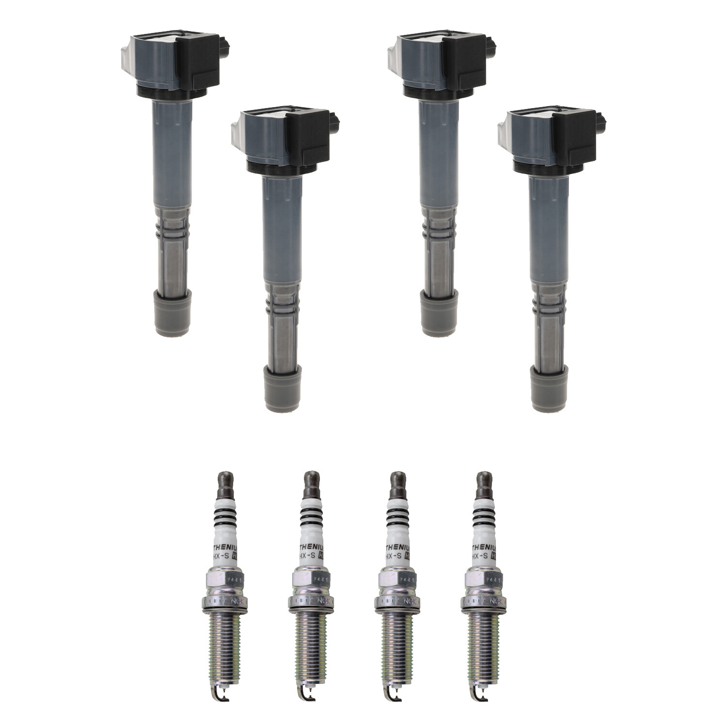 Hitachi 4 Ignition Coil 4 NGK Ruthenium Spark Plugs Kit For Accord TLX 2.4 L4