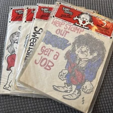Lot Of 5 Vintage Funny Fonts Iron On Transfers-D
