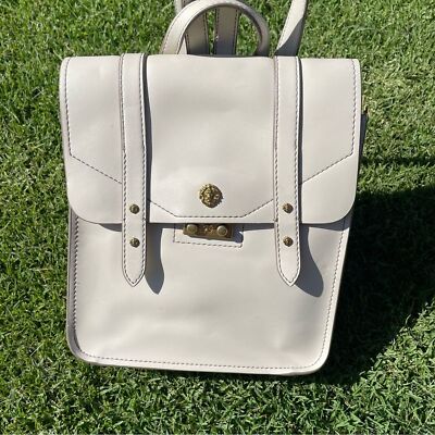 anne klein leather backpack EUC Anne Klein Off-White Ava Faux Leather Backpack Bag