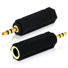 2 Pack 3.5mm to 6.35mm Audio Adapter 1/8 Inch Male to 1/4 Inch Female Mic Plug