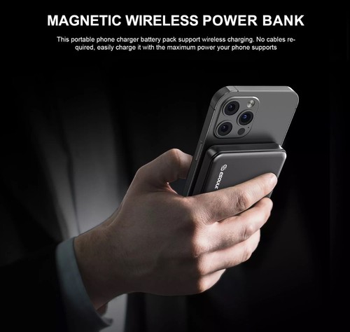 Esoulk 5000mAh 5W Magnetic Wireless Power Bank | Black - Picture 7 of 7
