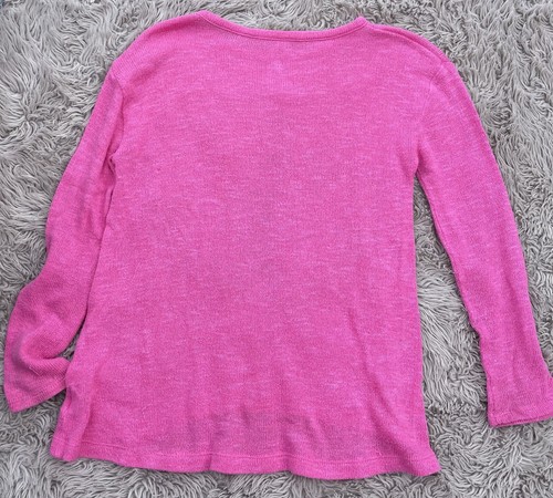 Children's Place Girl's Medium (7/8) Pink Hearts Lightweight Long Sleeve Sweater - Picture 3 of 3