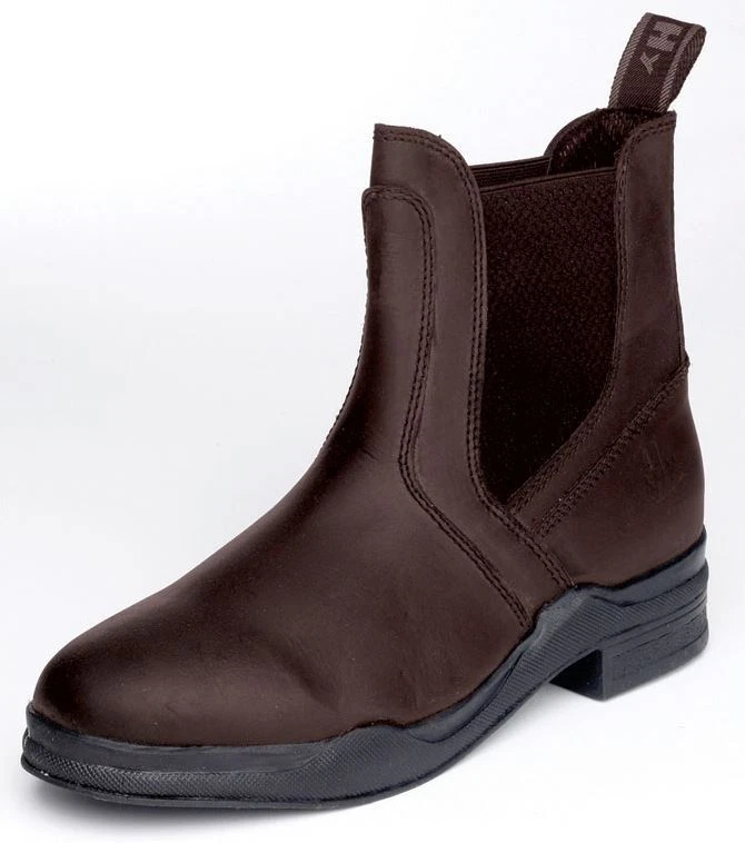 HyLand Wachs Leder Jodhpur Stiefel Händler Unisex Erwachsene schwarz/braun UK 3 - 9