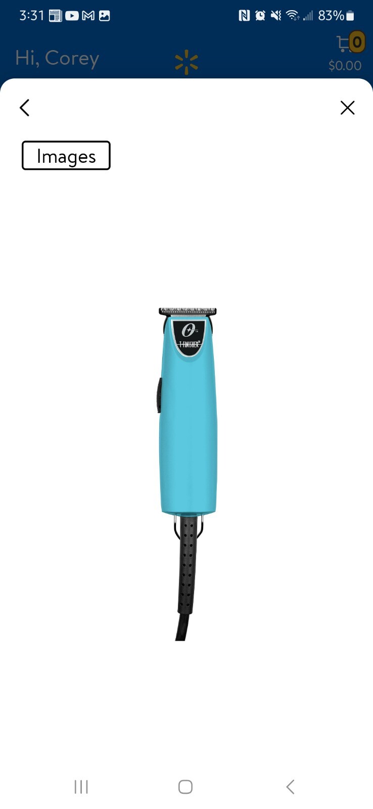 Limited Edition Blue Soft Touch Velvet Oster t-finisher Hair Trimmer Salon