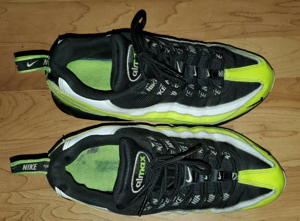 2018 Nike Air Max 95 PRM Reverse Volt Glow Black 538416-701 TT