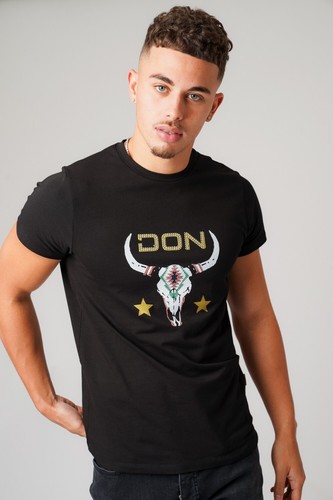 Mens Top T-shirt Pullover Short Sleeve DON Jeans Diamante Bull Designer 10716 - Picture 16 of 27