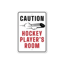 Cation Hockey Player Room Metal Sign