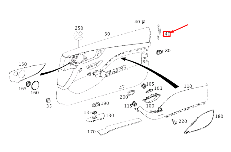 Neu MERCEDES-BENZ E C238 Türverkleidung vorne rechts A23872746002A17 Original