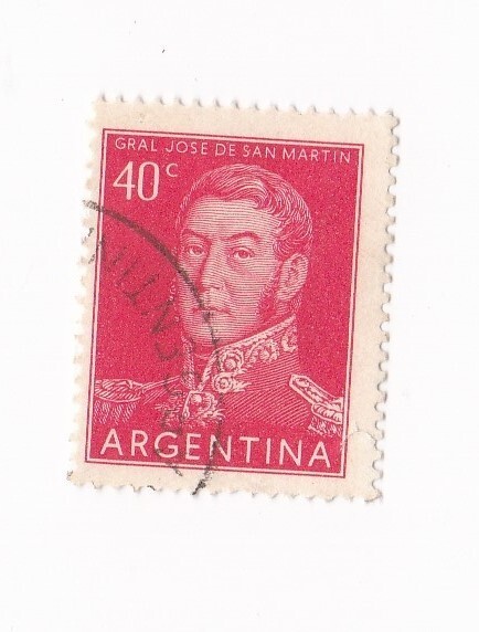 Argentina Vintage Postage Stamp 40c General Jose De San Martin
