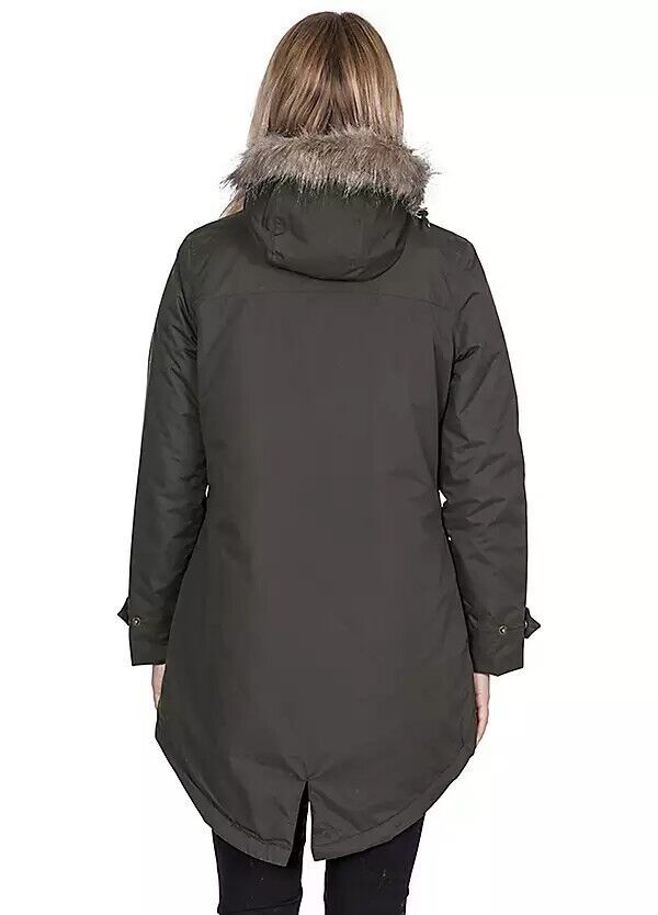 RRP £125 Trespass Waterproof 5000mm Parka Jacket Size 8 Khaki Perfect Condition image 3
