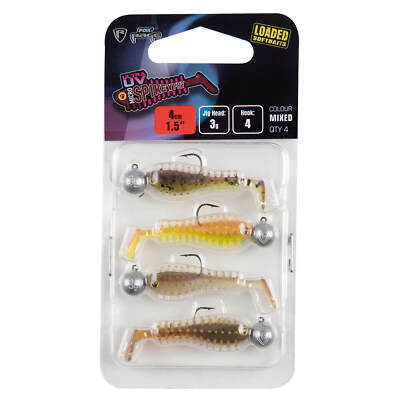 Fox Rage Micro Spikey Fry UV Avec Hameçons Gummiköderset 4cm 4Stk