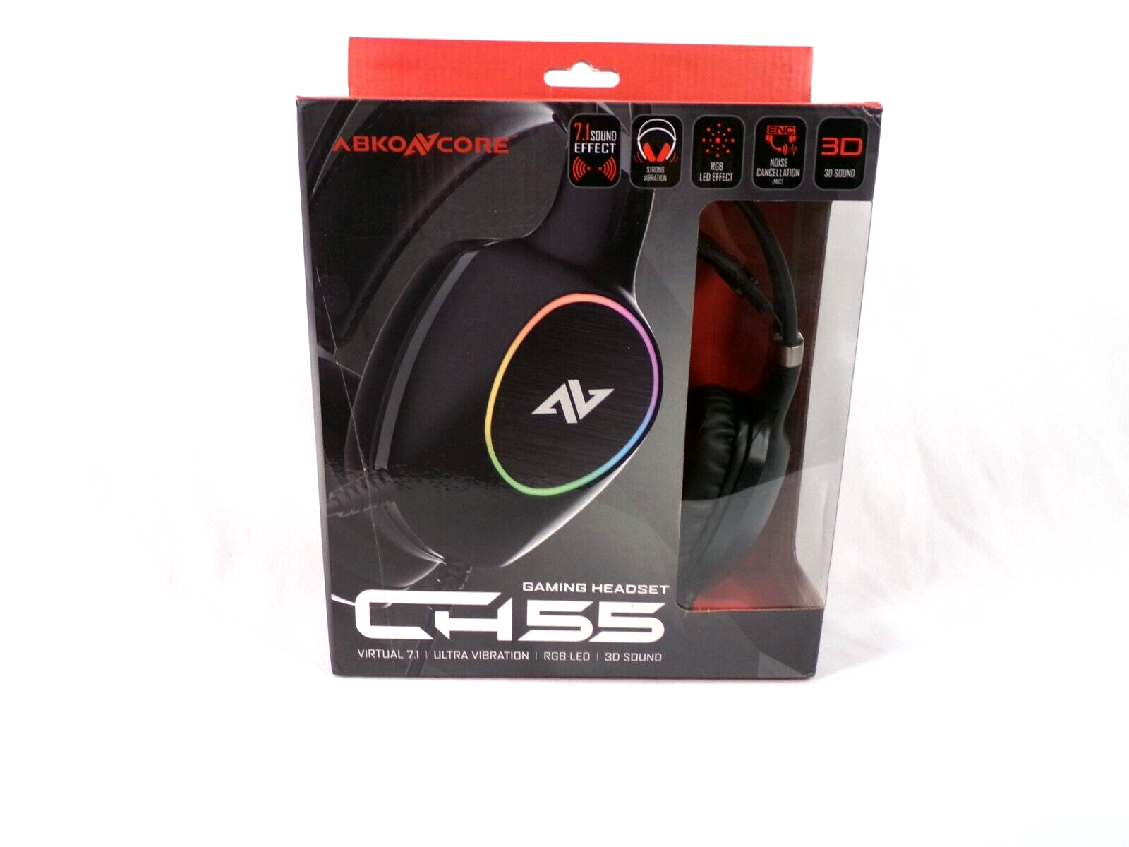 Gaming Headset ABKONCORE CH55 Virtual 7.1 Ultra Vibration 3D Sound RGB LED USB-image