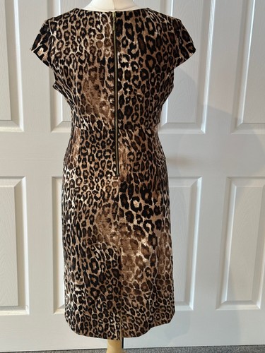Ronni Nicole Leopard Print Stretch Jersey Dress - Size 14 - Excellent - Picture 4 of 9