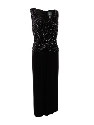 Adrianna Papell Women's Petite Embellished Jumpsuit (2P, Black)