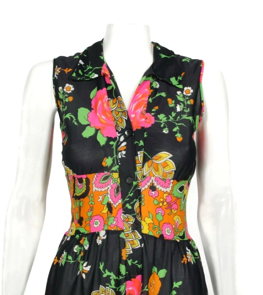 De Colección Años 60 70 Godfried Psicodélico Mod Mono Boogie Noches Disco Conjunto XS/769 Foto 3 de 4