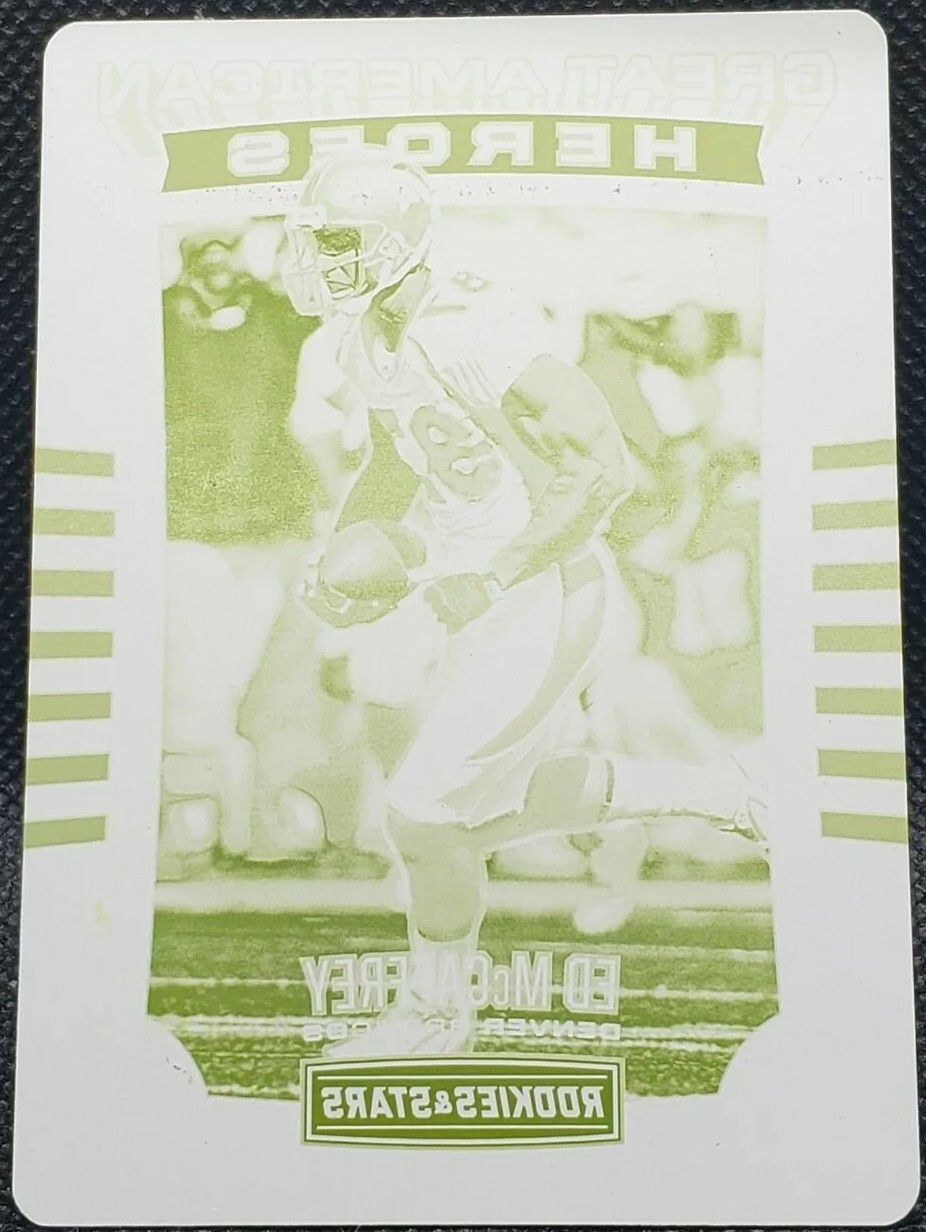 ED McCAFFREY 2017 Panini Rookies & Stars Heroes PRINTING PLATE SP #1/1 Broncos