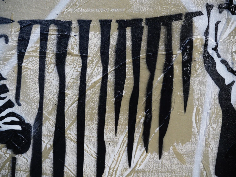 Banksy Respray Washing Zebra Stripes Urban Pop Street Art Painting 140cm x 100cm - image 3 of 4