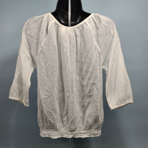 Mudd White Boho Embroidered Sheer Top Women's Size XS Style 400947298414 - Picture 3 of 7