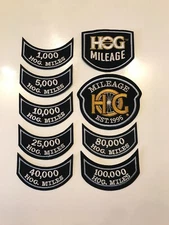 Harley Davidson Mileage Patches HOG Miles 5,000, 10,000 25,000 40,000 100,000