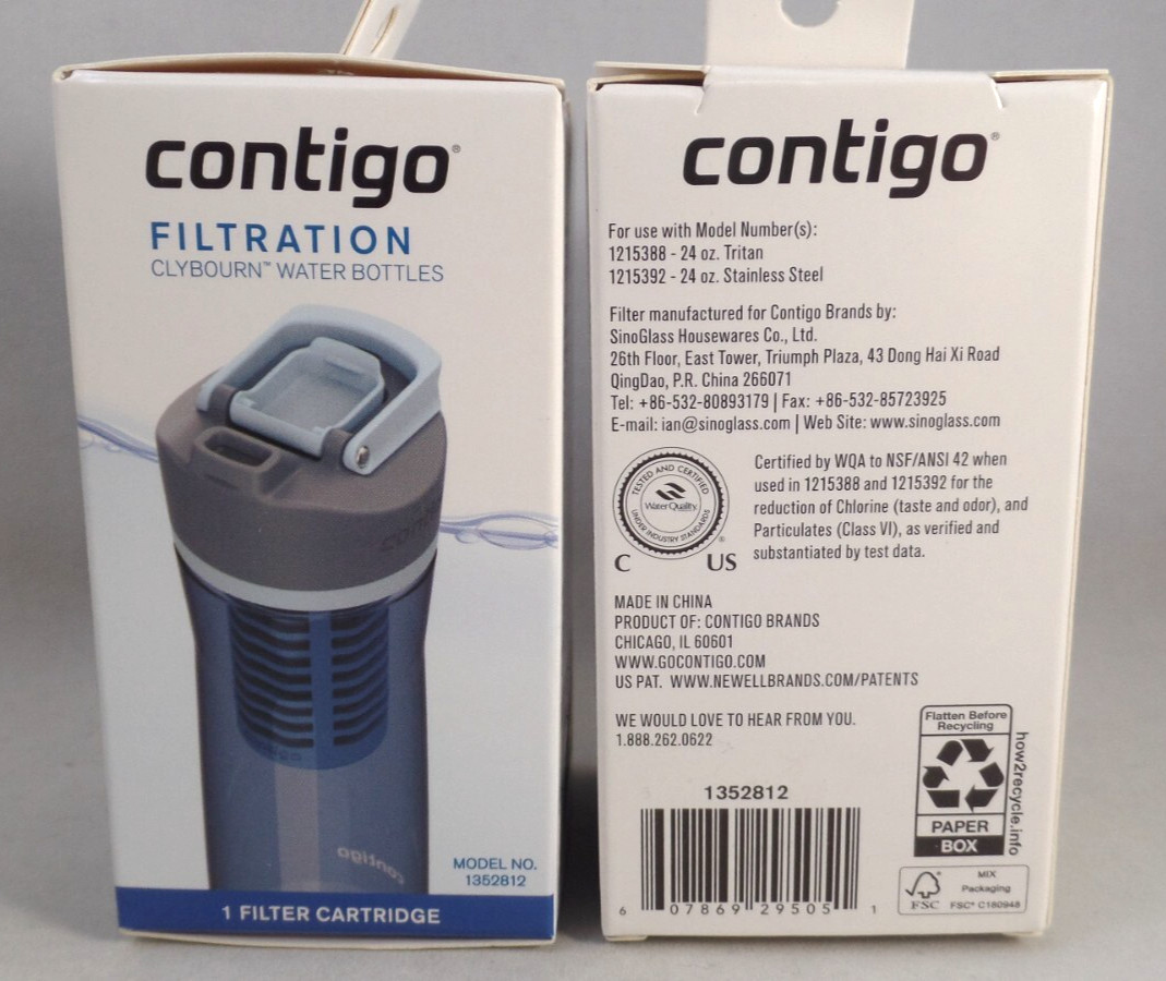 3 PK Contigo Replacement Water Filter Cartridge #1352812 Clybourn Water Bottles