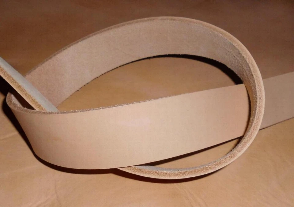 GS-LEATHER Leder NATUR RIEMEN Stärke ⌀5-6mm Flachriemen Gürtelriemen Basteln Punzieren