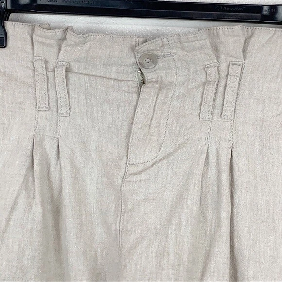 Falda Cooperativa Mujeres 4 Tostado Mezcla de Lino Bolsa de Papel Cintura Mini Pantalones Informales Foto 2 de 4