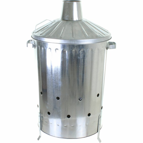 Marko 90l Galvanised Incinerator Fire Bin for Burning Garden Waste for