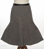 M&s Collection Long Skirt Tweed Black & White Dogtooth Check Flippy Hem 10 M&s Collection Long Skirt Tweed Black & White Dogtooth Check Flippy Hem 10