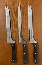 Ronco Showtime Six Star Cutlery Lot of 3 Knives #1 #3 #6 Saw, Fillet Knife-Spots