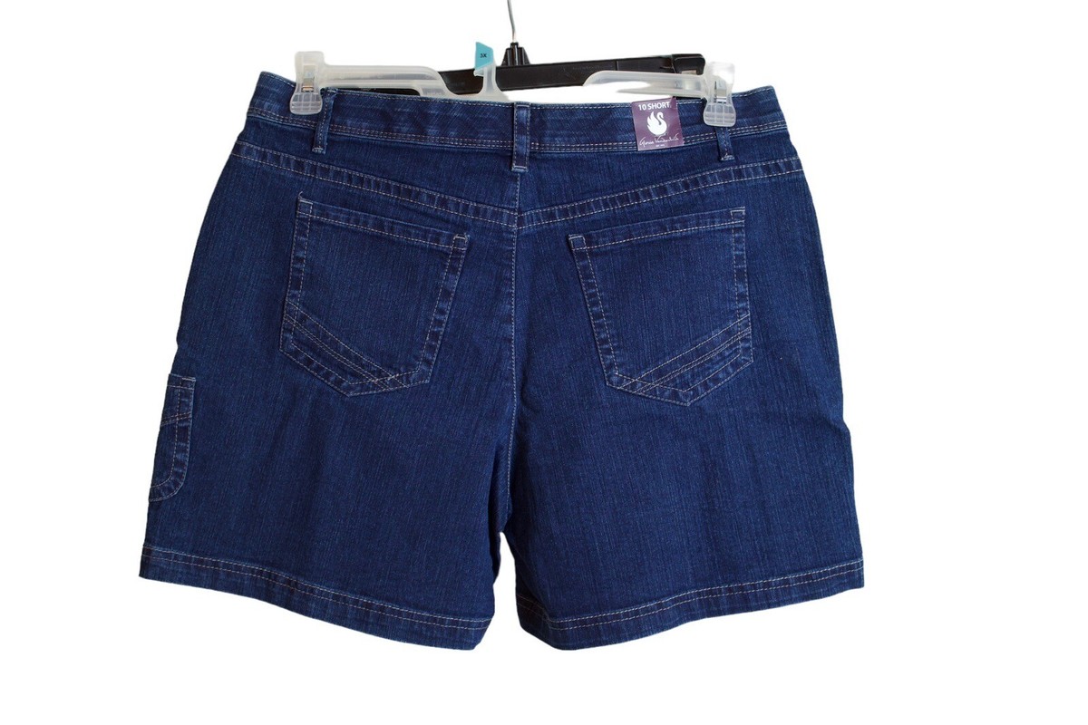 Gloria Vanderbilt Sienna Jean Shorts Blue Size 10 S2 | eBay