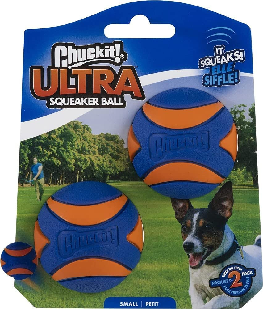 Chuckit Ultra Squeaker Ball Dog Toy, Small 2inch 2 Pack for 