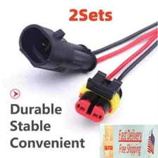 Female Male 2Way 2Pin Cable 18AWG Wire Connector Sealed Plug Waterproof 2 Sets