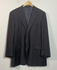 CANALI Modello 13290/37 Striped Black Suit Jacket Size 46 L US Blazer Wool