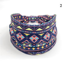 Boho Knot Headband Wide Elastic Turban Hair Band Yoga Head Wrap for Women
