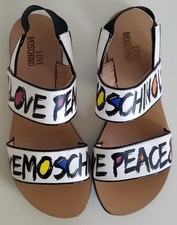 RARE Love Moschino Women's Graffiti Slogan Slingback Sandals / EU: 37