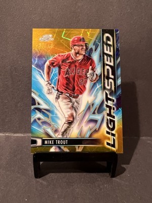 2025 Topps Cosmic Chrome - Lightspeed Mike Trout #LS-14 Gold 27/50 NUMBER MATCH!