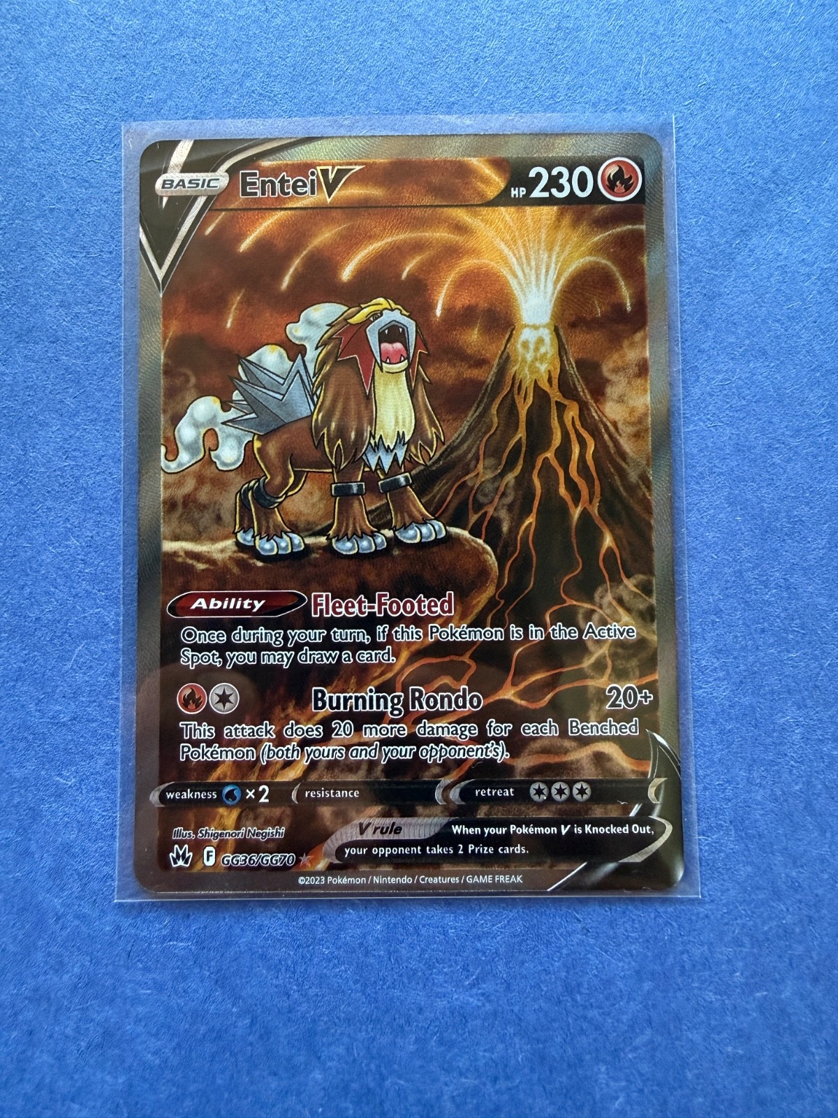 Entei V Pokemon TCG Crown Zenith: Galarian Gallery GG36/GG70 Ultra RareEntei