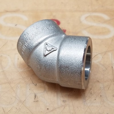 304SS 45° Elbow, 1/2'', A/SA182, Socket Weld - NEW