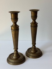 Vintage Bombay Company Brass Candlesticks Pair 12" Empire Neoclassical Set 2