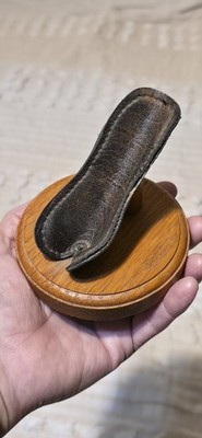 Vintage 1977 Ggmkof Co Wood & Leather Pipe Stand Desk Valet San Jose CA