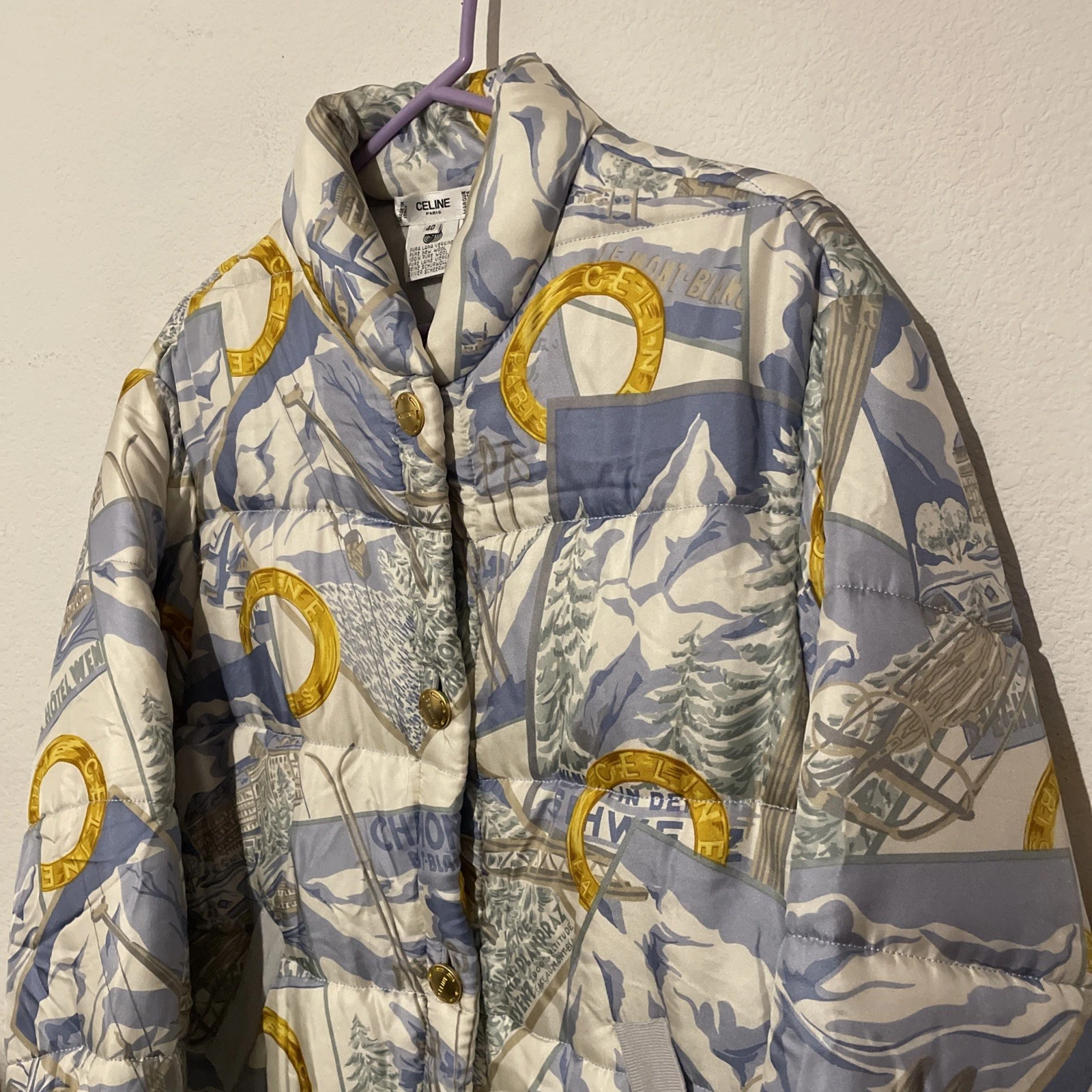Celine — Vintage Celine Paris Wool Silk Bomber Style Button-up Jacket Women's Size 40
