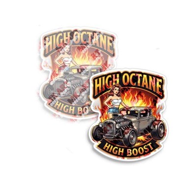 High Octane High Boost Rat Rod Racing Decal 2 Pack MKD158