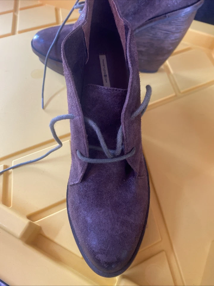 Max Studio Botines Cuero Marrón Cuña Alta Talla 9 Foto 3 de 4