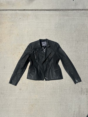 Affliction Black Premium Women s Moto Jacket Faux Leather Y2K Size Medium
