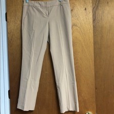 NY Co Stretch Tan Lightweight Dress Pants Flat Front Career Trousers Women's 6P