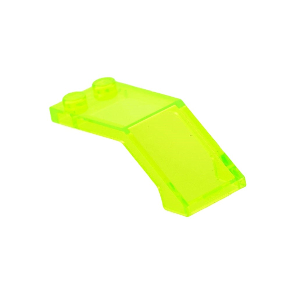 1X Lego Windshield 5X2X1 2/3 Transparent Neon Green Cockpit Window 6070