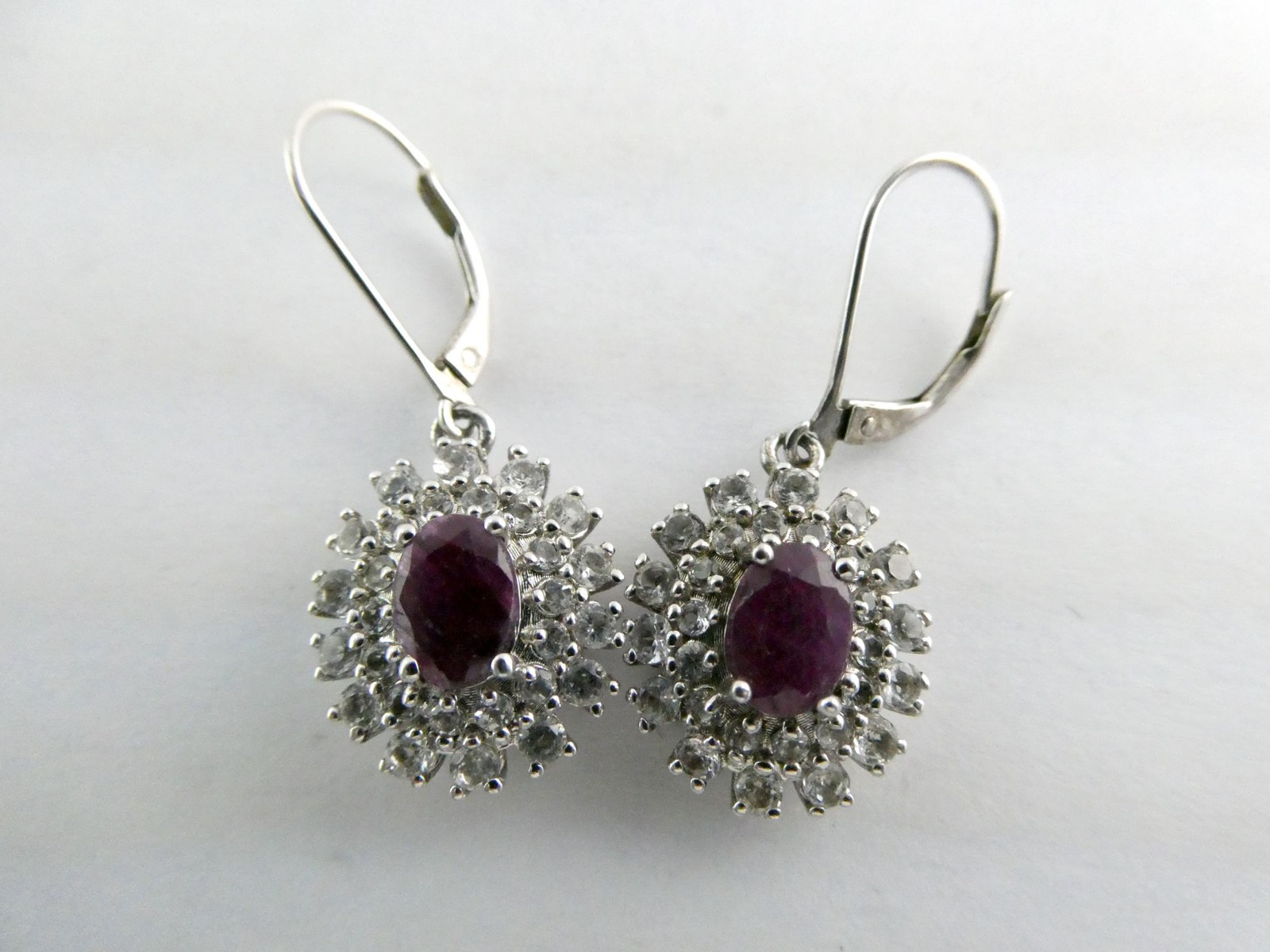 Designer Sterling Silver Ruby and White Topaz Hal… - image 2