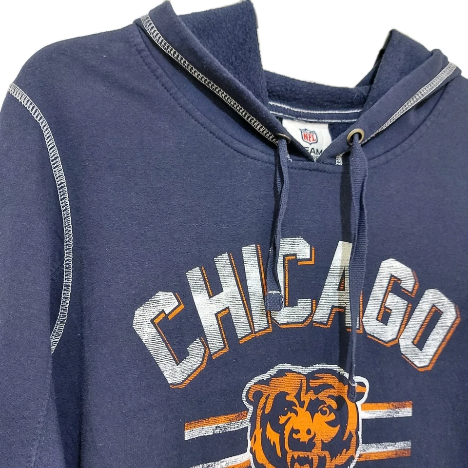 Винтажная женская толстовка с капюшоном NFL Chicago Bears 90-е темно-синий размер XL - Изображение 3 из 4