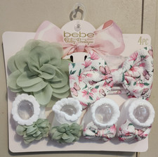 Bebe Baby Boutique 4pc Headband  Booties/Socks Set